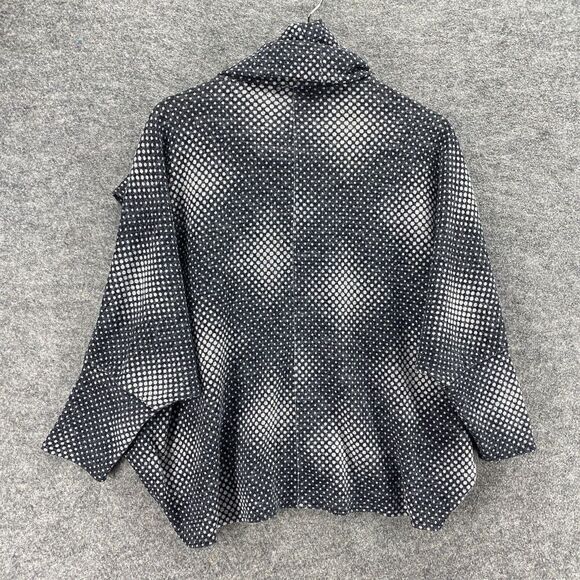 Nally&Millie Sweater Pullover Women PS/PM Petite Gray Polka Dot Knit Turtleneck - Picture 2 of 7